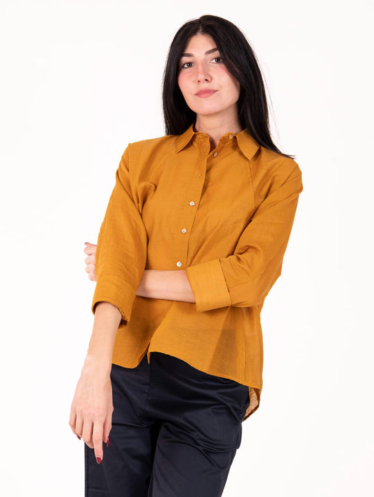 Camicia Alpha Studio in Cotone Vaniglia