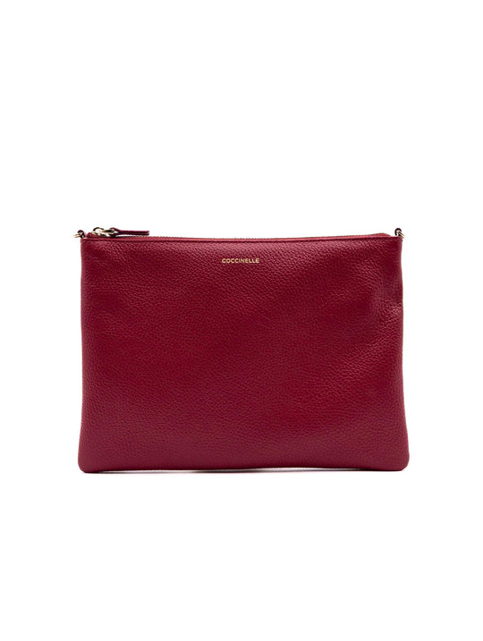 Pochette Best Crossbody Coccinelle in Pelle Martellata Scarlet