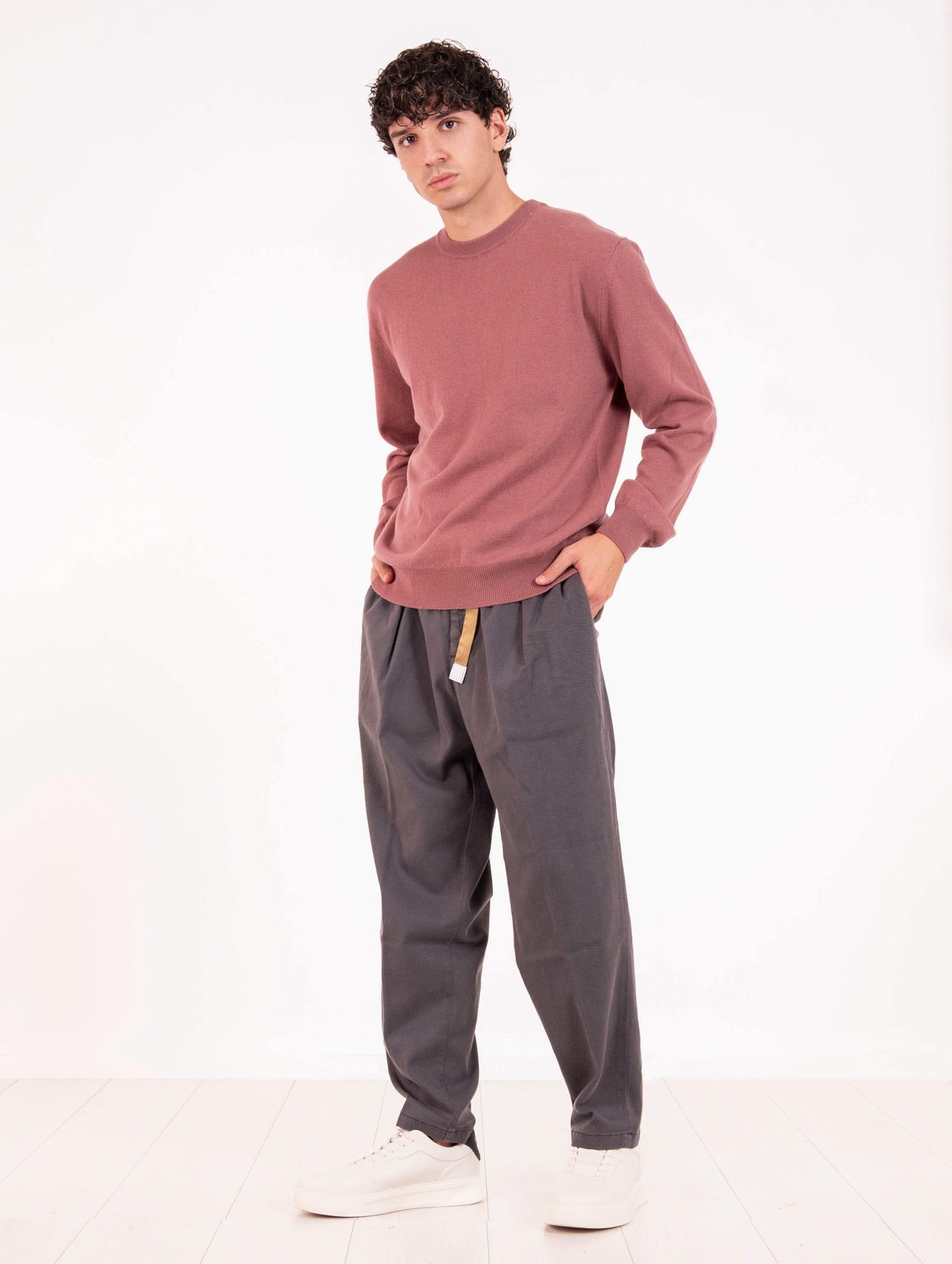 Pantalone White Sand in Tencel e Cotone Fango 25WSU8025934 White Sand