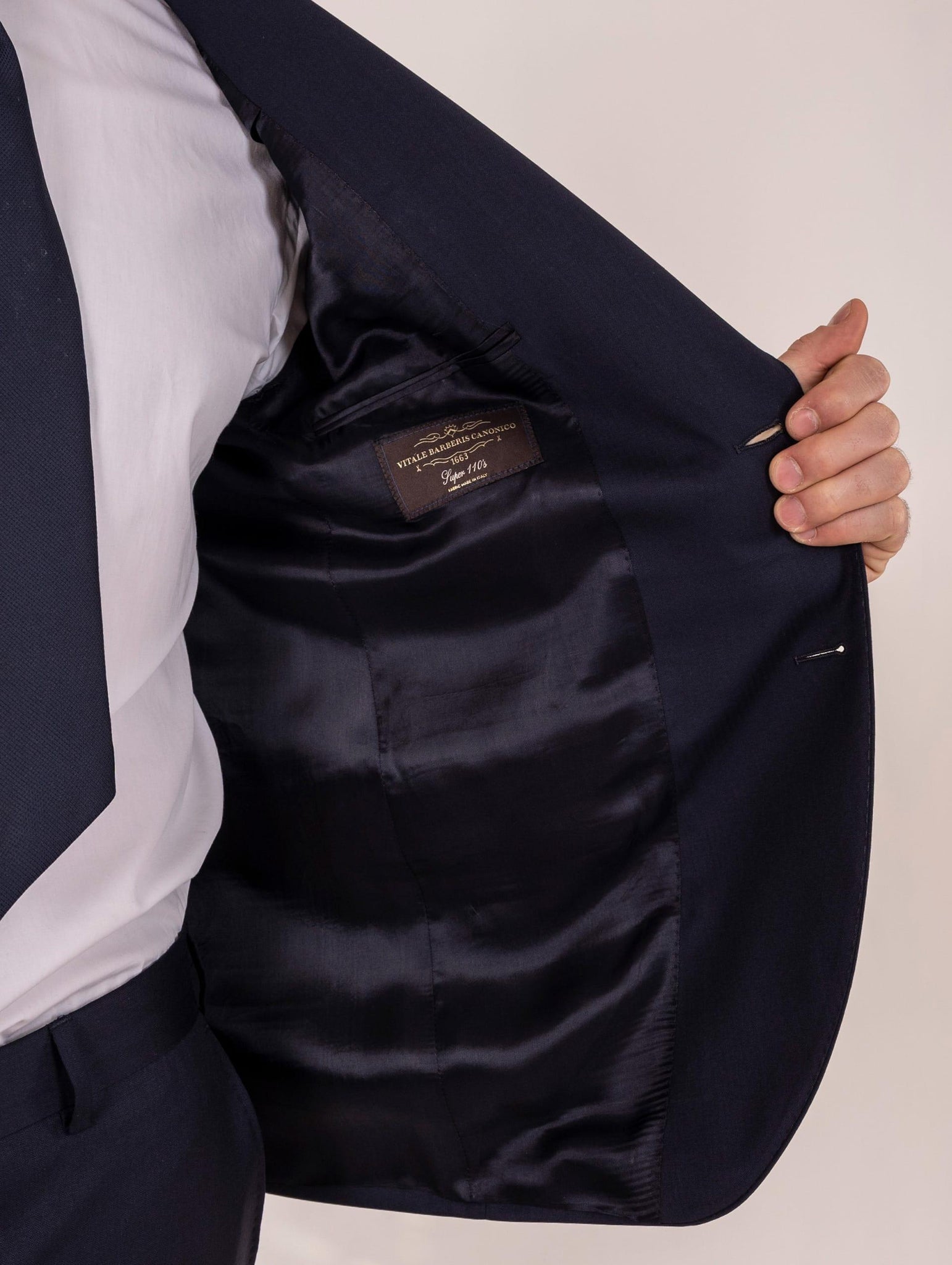 Abito Sartoriale Luigi Bianchi Mantova Vitale Barberis Lana Vergine Spigato Blu 33413001 Luigi Bianchi Mantova