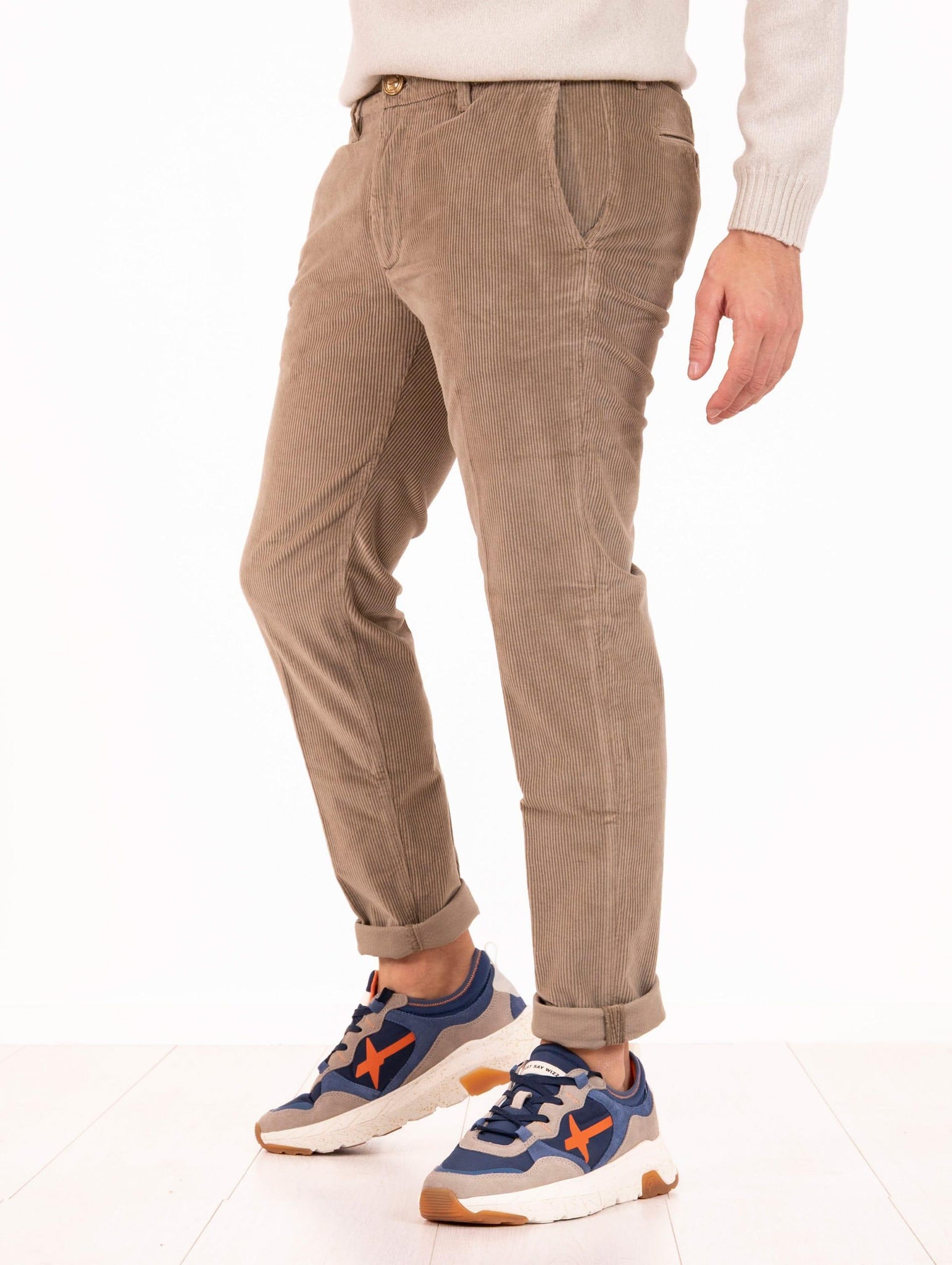 Pantalone Re-Hash in Cotone e Lyocell a Costine Taupe P2494V041LS7014 Re-Hash