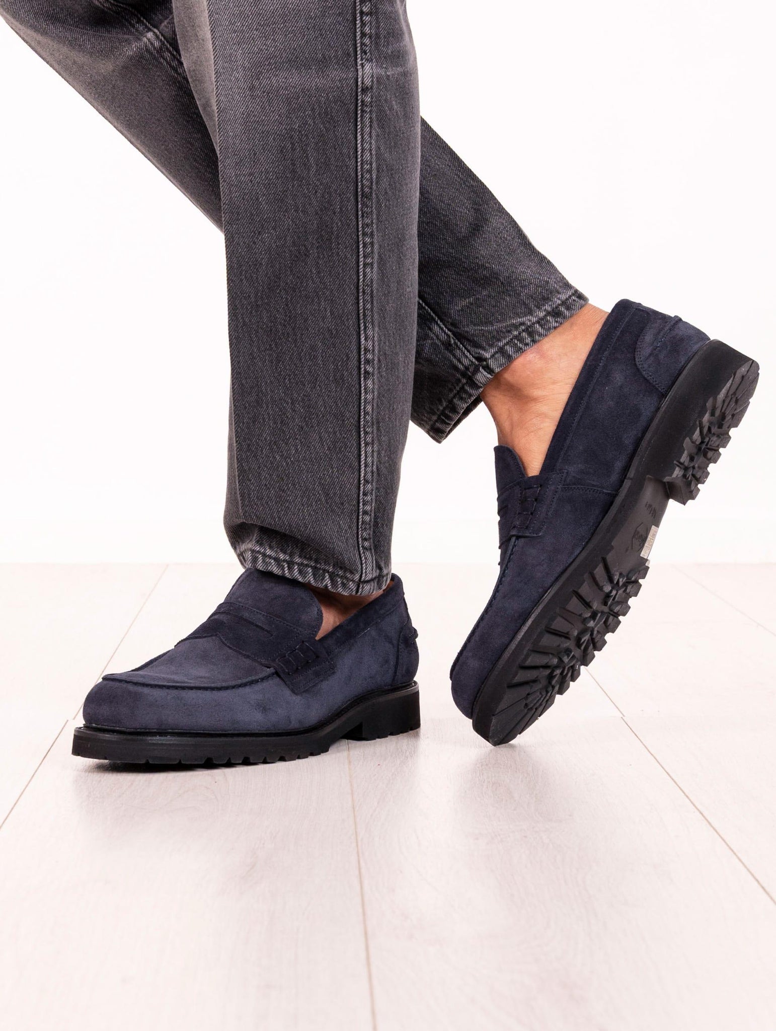 Mocassino Berwick 1707 in Suede Blu 5633HO768GORAINBLEU Berwick 1707