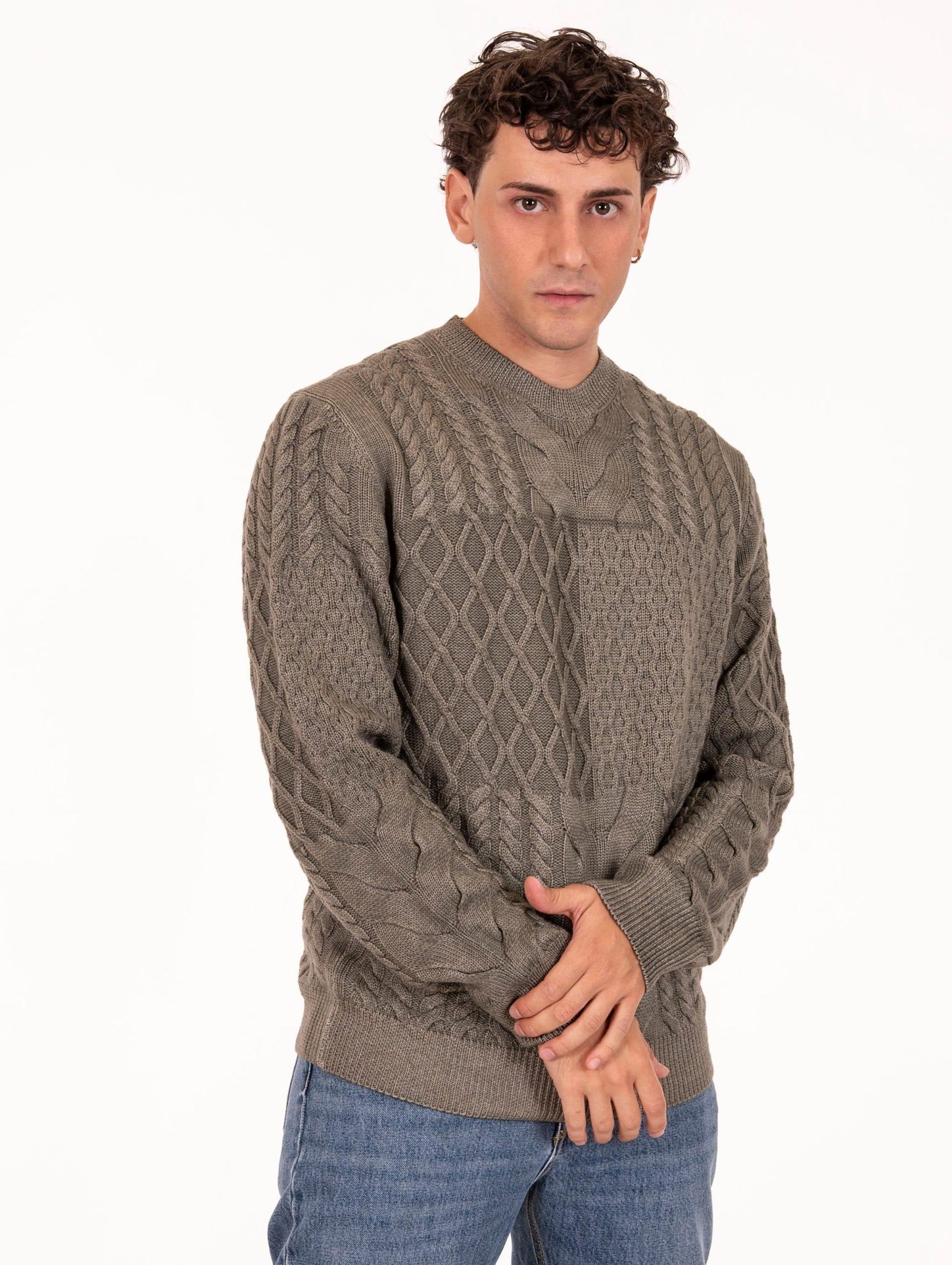 Girocollo Luigi Gentile in Lana Merinos Militare LG116724 Luigi Gentile