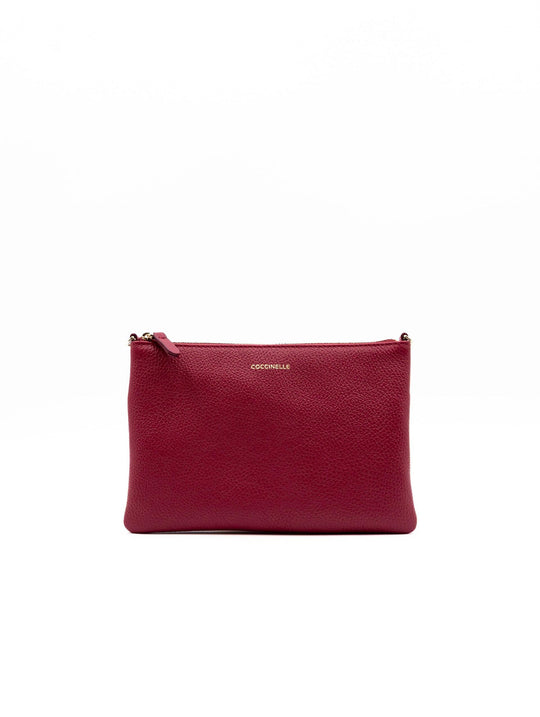Mini Pochette Coccinelle Best Crossbody in Pelle Scarlet