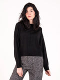 Maglia Boxy Daniele Fiesoli in Lana Merinos Extrafine Nero