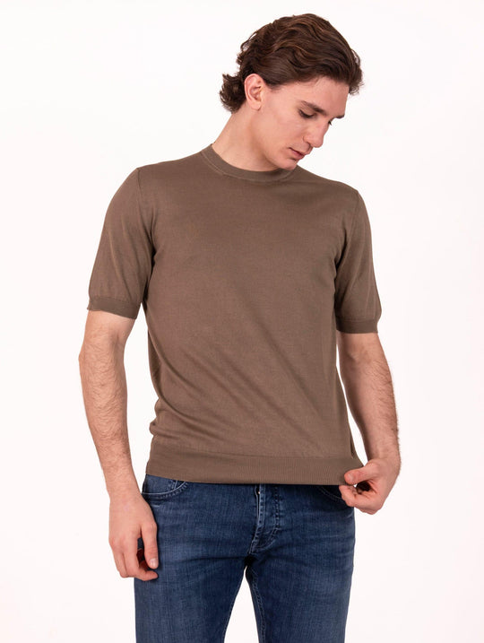 Langarmshirt M Zanieri aus brauner Baumwolle