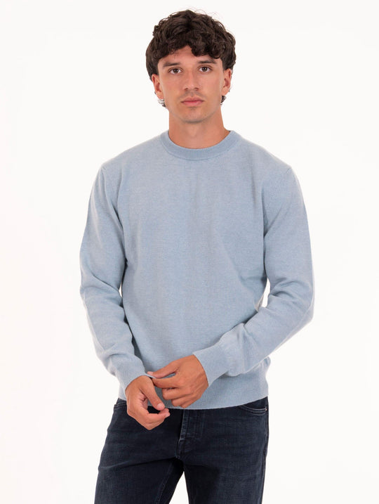 Daniele Fiesoli Crew Neck in Light Blue Genista Cashmere