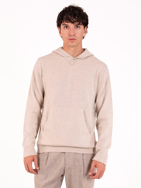 Felpa con Cappuccio Daniele Fiesoli in Eco Cashmere Sabbia