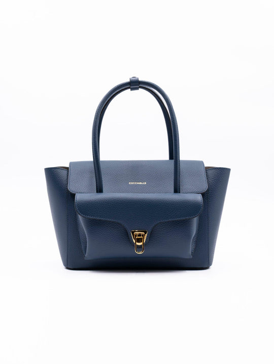 Borsa Double Beat Coccinelle in Pelle Martellata Blu