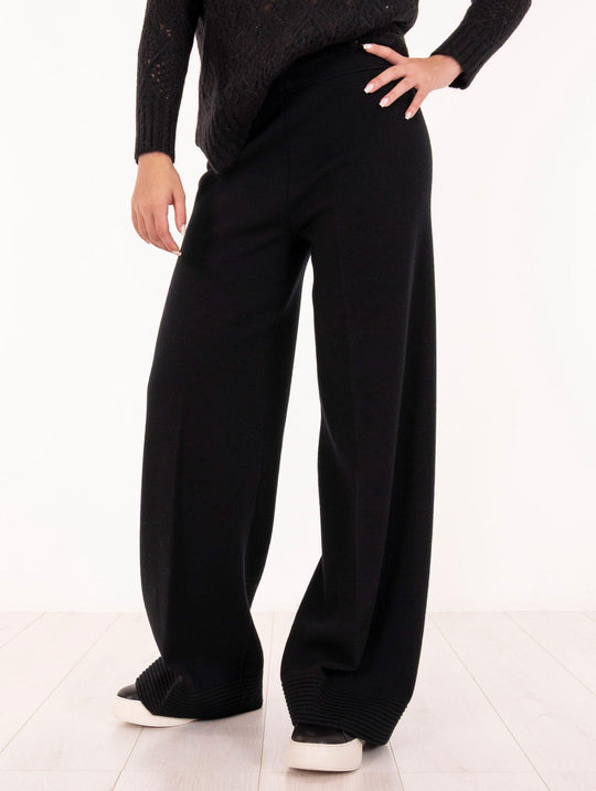 Pantalone Comfy D.exterior in Lana Merinos Nero