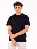 T-Shirt Four Stroke aus extrafeiner Merinowolle Nachtblau