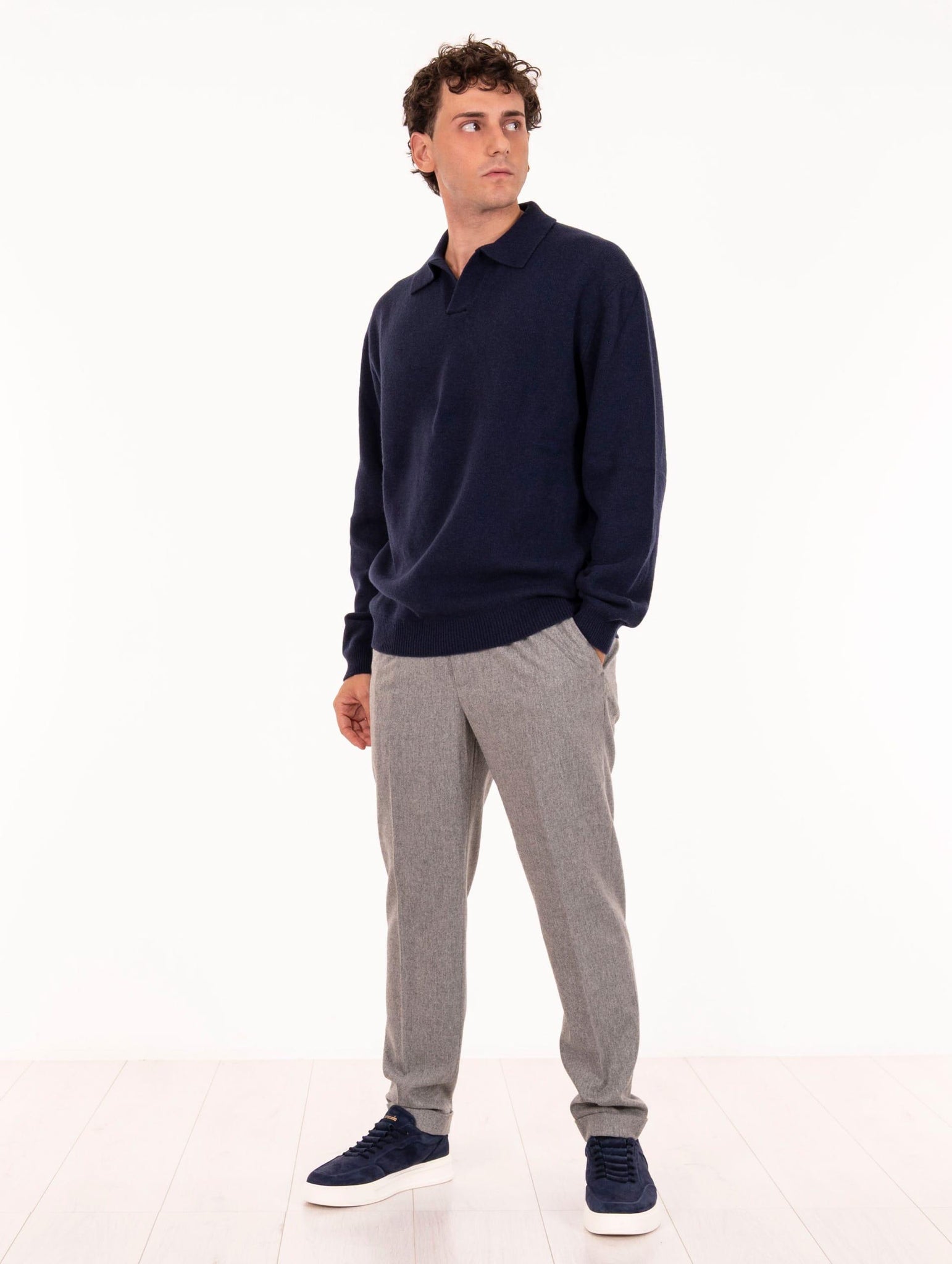 Polo Capri Daniele Fiesoli in Lana Merino Ultrafine Notte 007323 Daniele Fiesoli