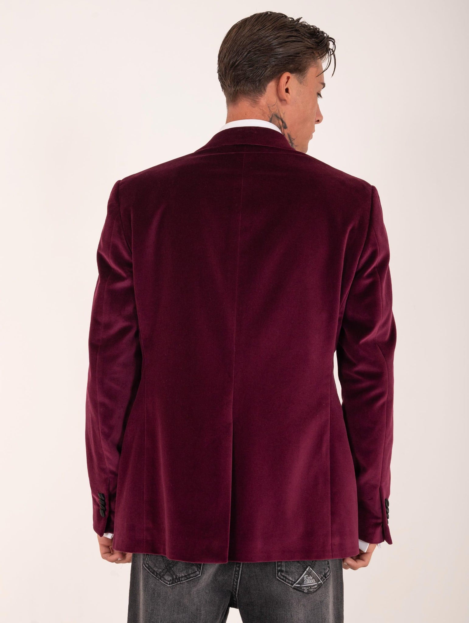 Giacca Smoking Luigi Bianchi Mantova in Velluto Bordeaux 23453258703 Luigi Bianchi Mantova