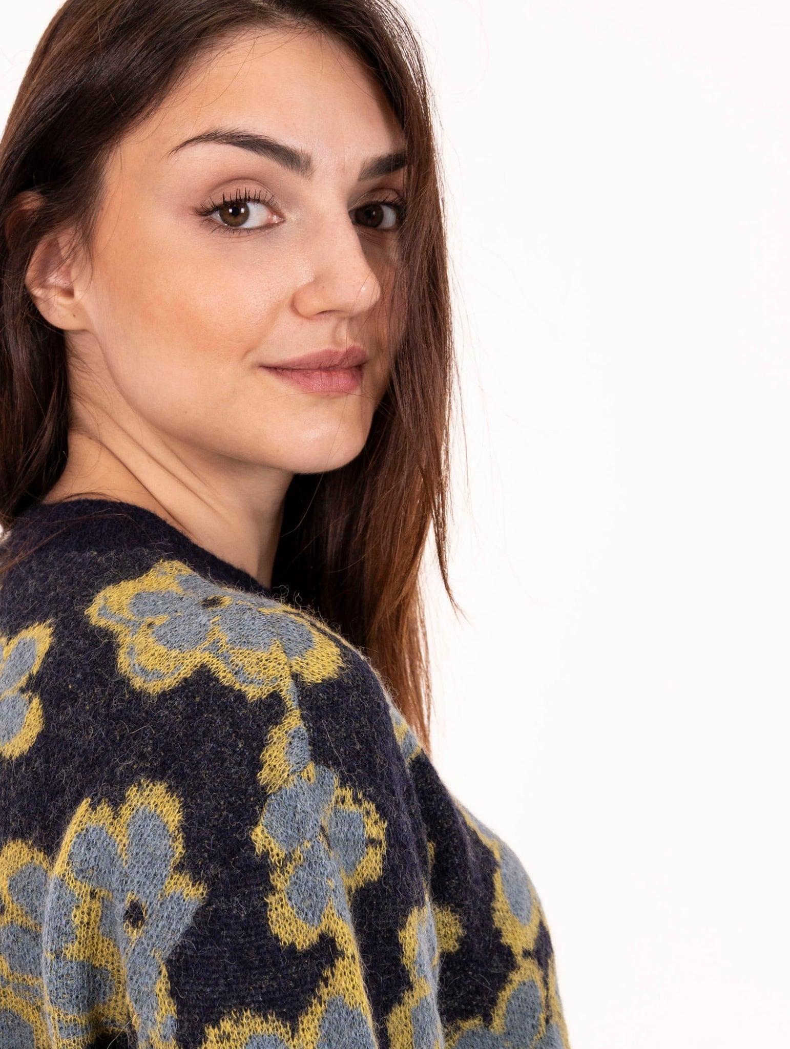 Pull Flower Alessia Santi in Alpaca Blu SD53024529123-01 Alessia Santi