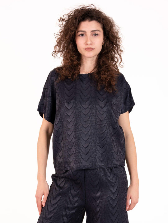 Blusa Meimeij Plissè Notte