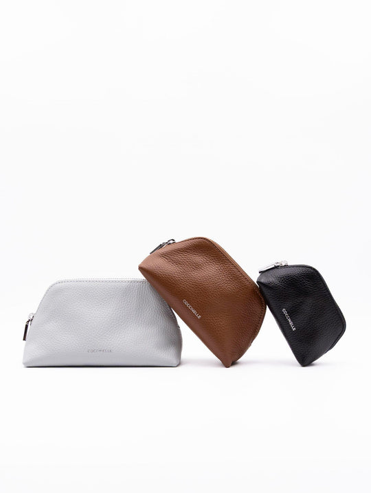 Tris Pochette Coccinelle in Pelle Martellata Cielo Multicolor