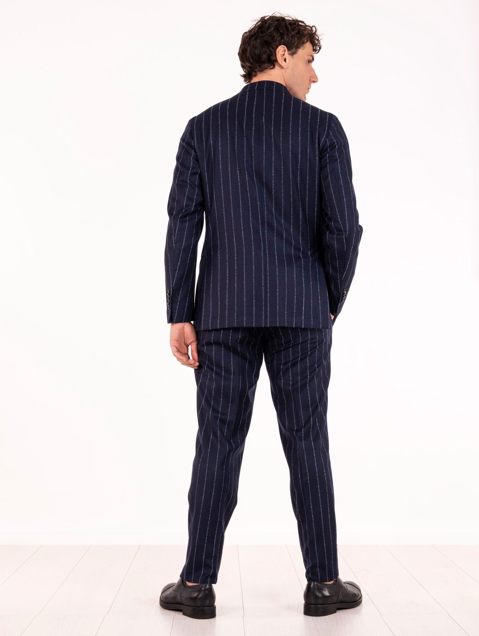 Abito Sartoriale Four Stroke in Lana Vergine Gessato Blu AMADRID1/13103256 Four Stroke