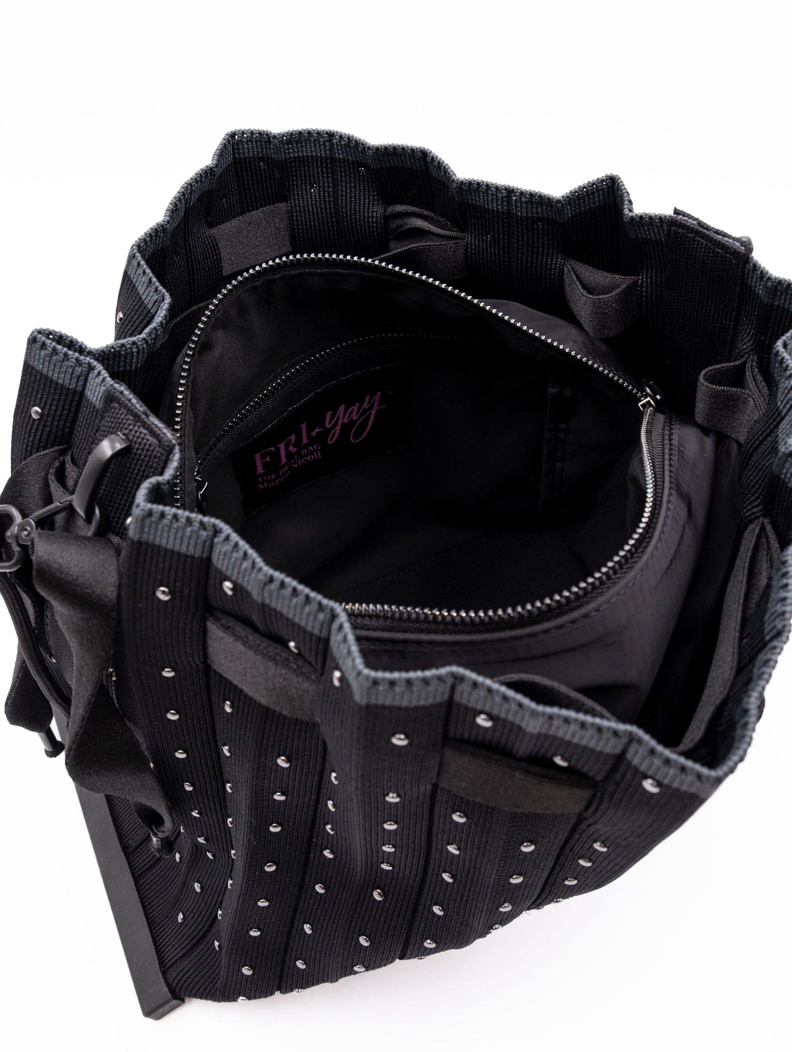 Secchiello Borchie Fri-yay in Maglia Nero SB_1227STUDS Fri-Yay