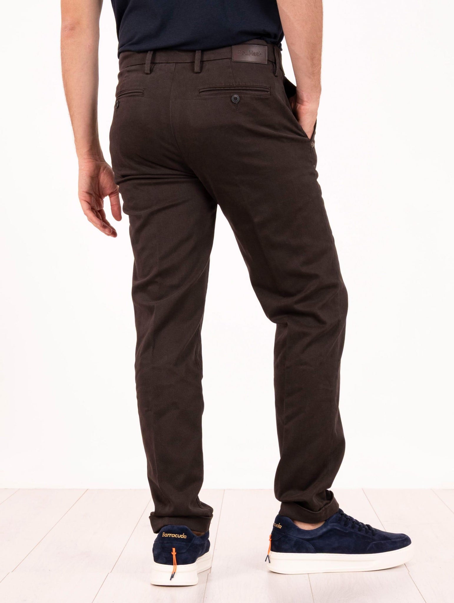 Pantalone Re-Hash in Cotone e Tencel Testa di Moro P2492417JM4900 Re-Hash