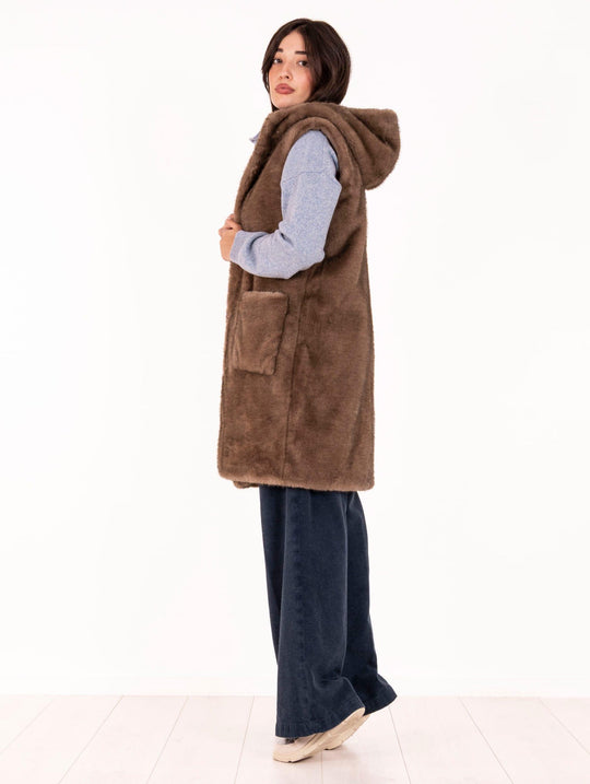 Gilet Eco Pelliccia Leon e Loulou Moka