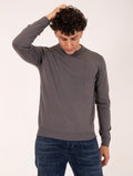 Zanieri Crew Neck Sweater in Fine Merycash Wool Gray