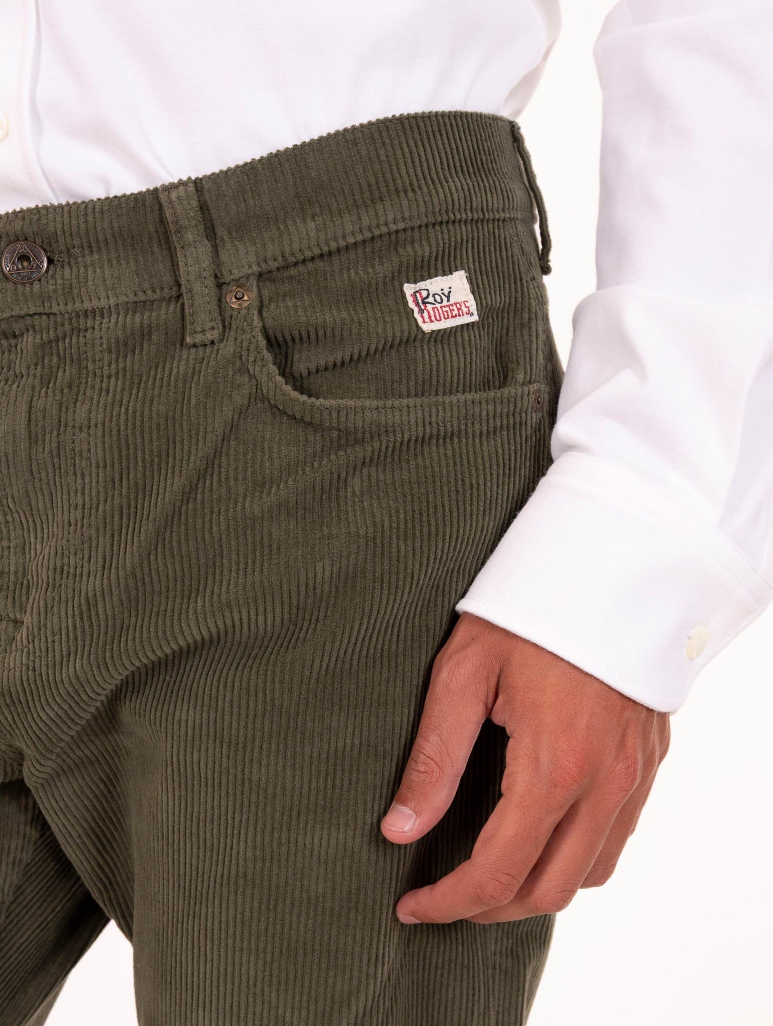 Pantalone Roy Roger's Dapper Plain in Velluto Militare RRU90007P4600112C0085 Roy Roger's