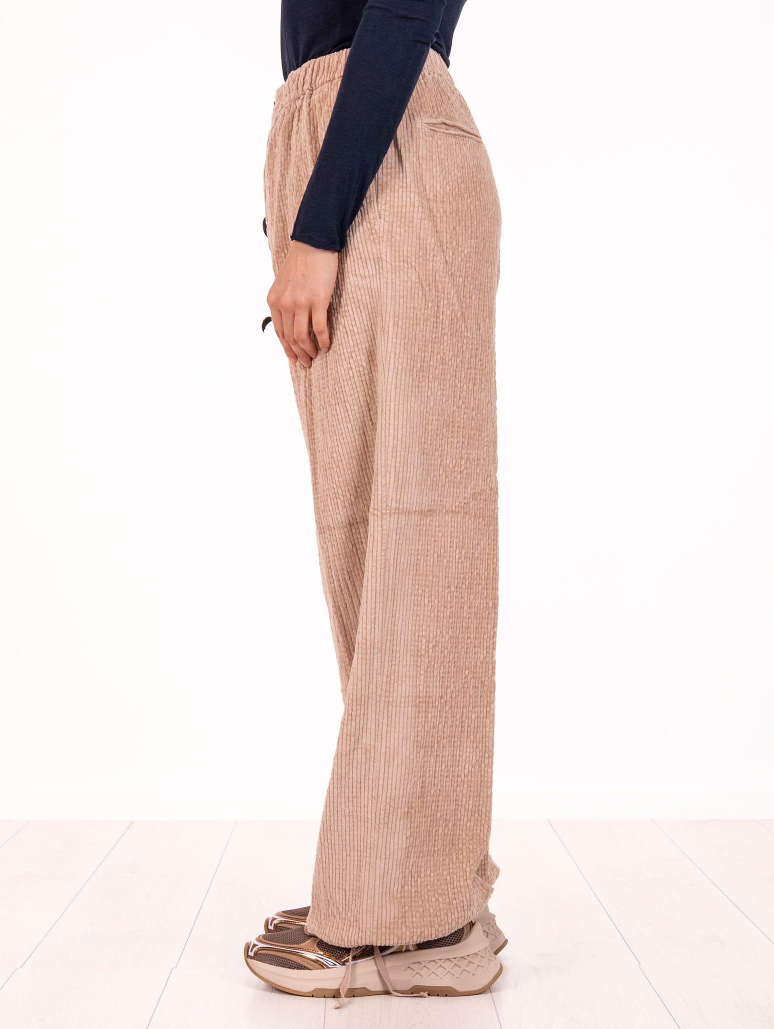 Pantalone White Sand in Velluto a Coste Sabbia 25WSD15317245 White Sand