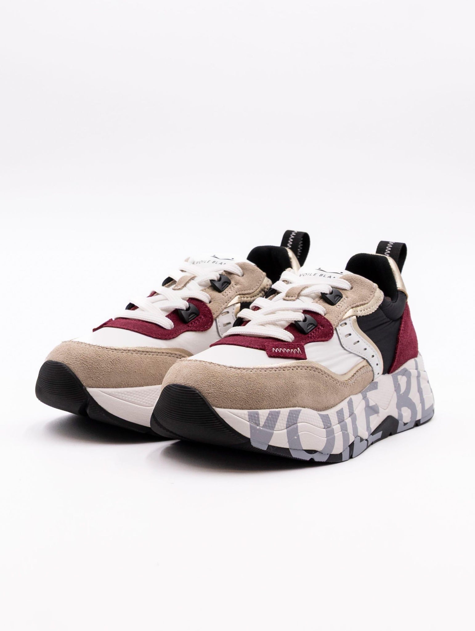 Sneakers Club Voile Blanche in Suede e Nylon Beige e Ruby CLUB105LIGHTBEIGE Voile Blanche