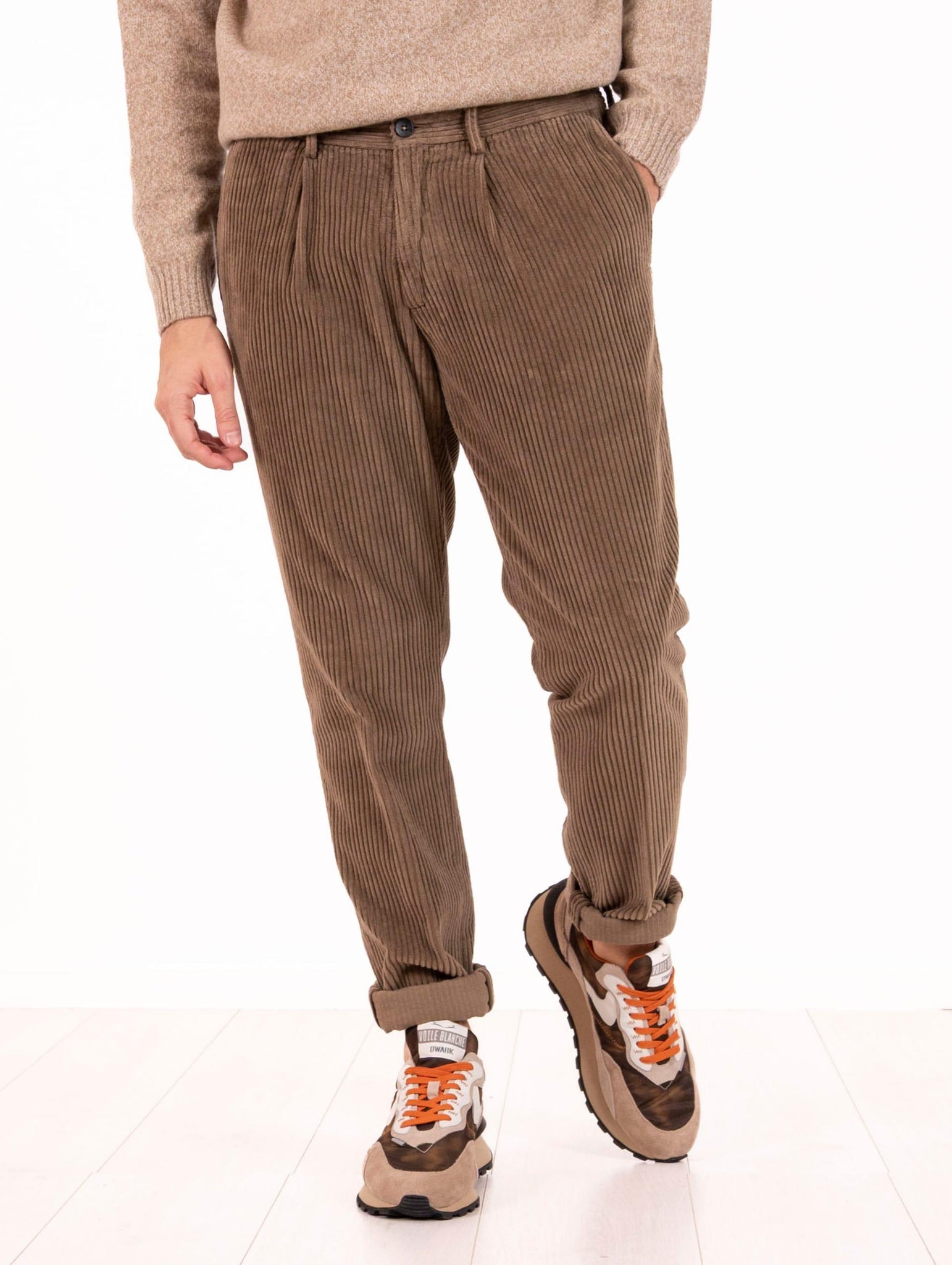 Pantalone Devorà in Velluto a Coste Cappuccino DVR15-V007TC441 Devore