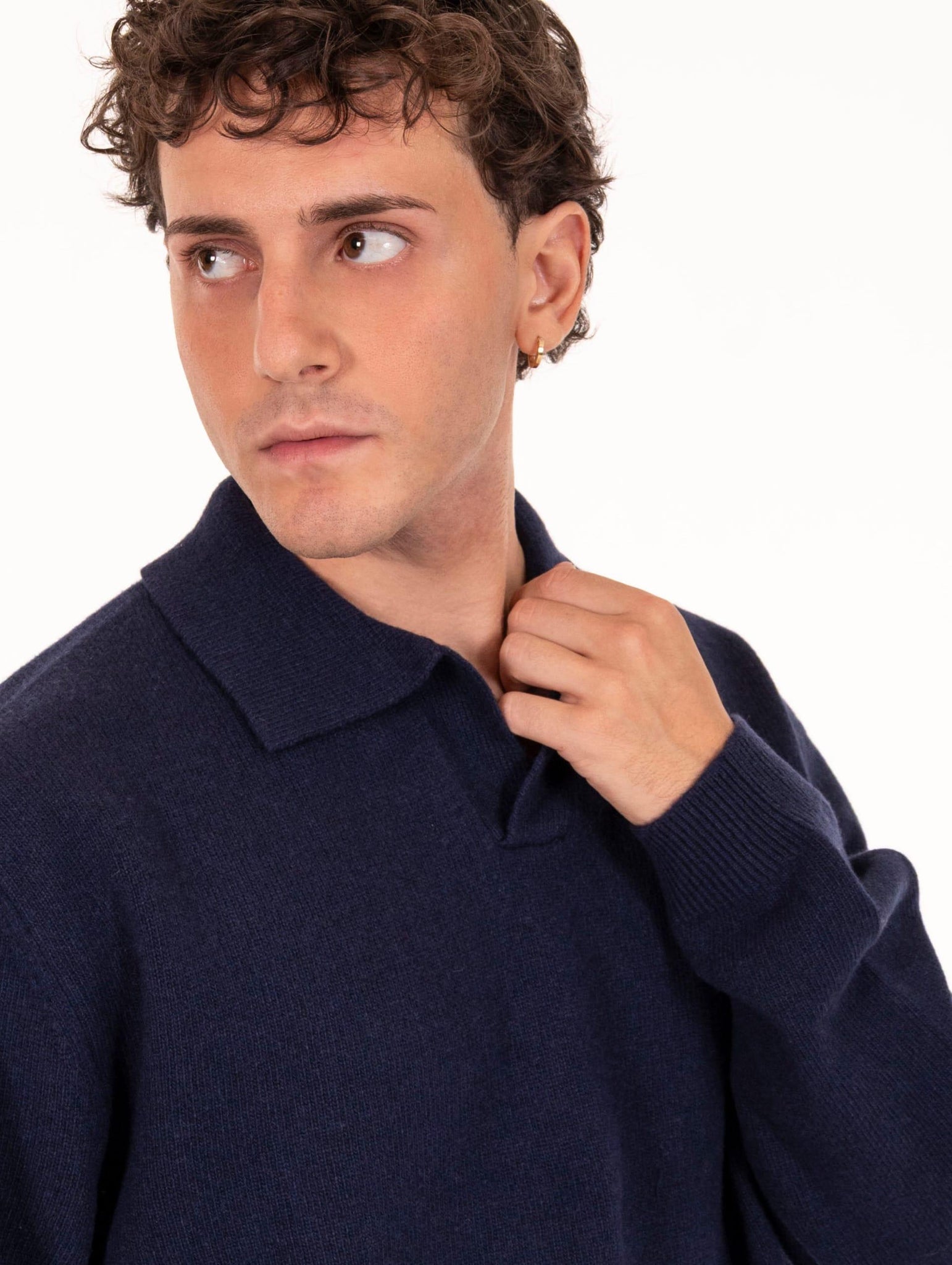 Polo Capri Daniele Fiesoli in Lana Merino Ultrafine Notte 007323 Daniele Fiesoli