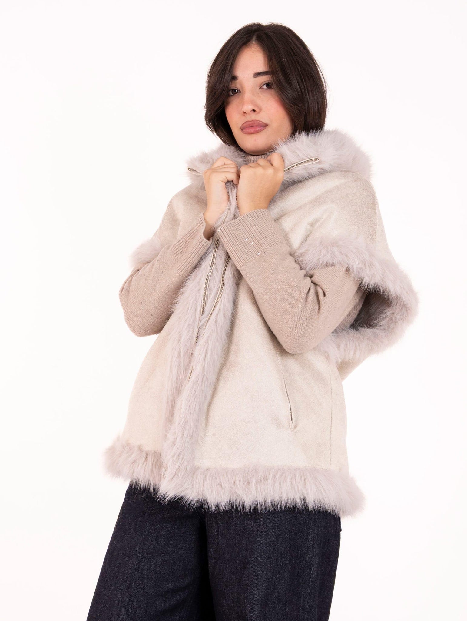 Cappa Eco Pelliccia Leon e Loulou Perla L660SILK00019 Leon & Loulou