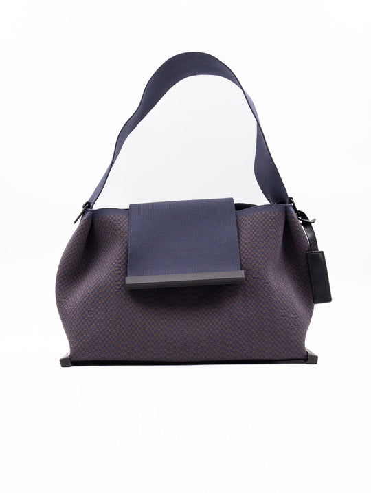 Fri-yay Bag in Blue and Brown Knit