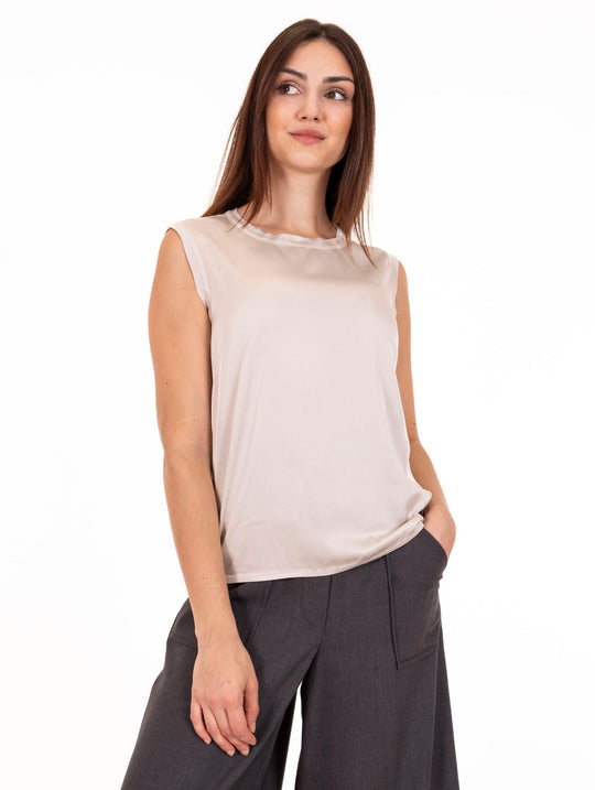Alessia Santi Tank Top in Stretch Viscose Ice