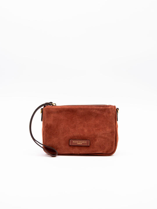 Minibag Nora Pouch Gianni Chiarini in Suede Brick Red