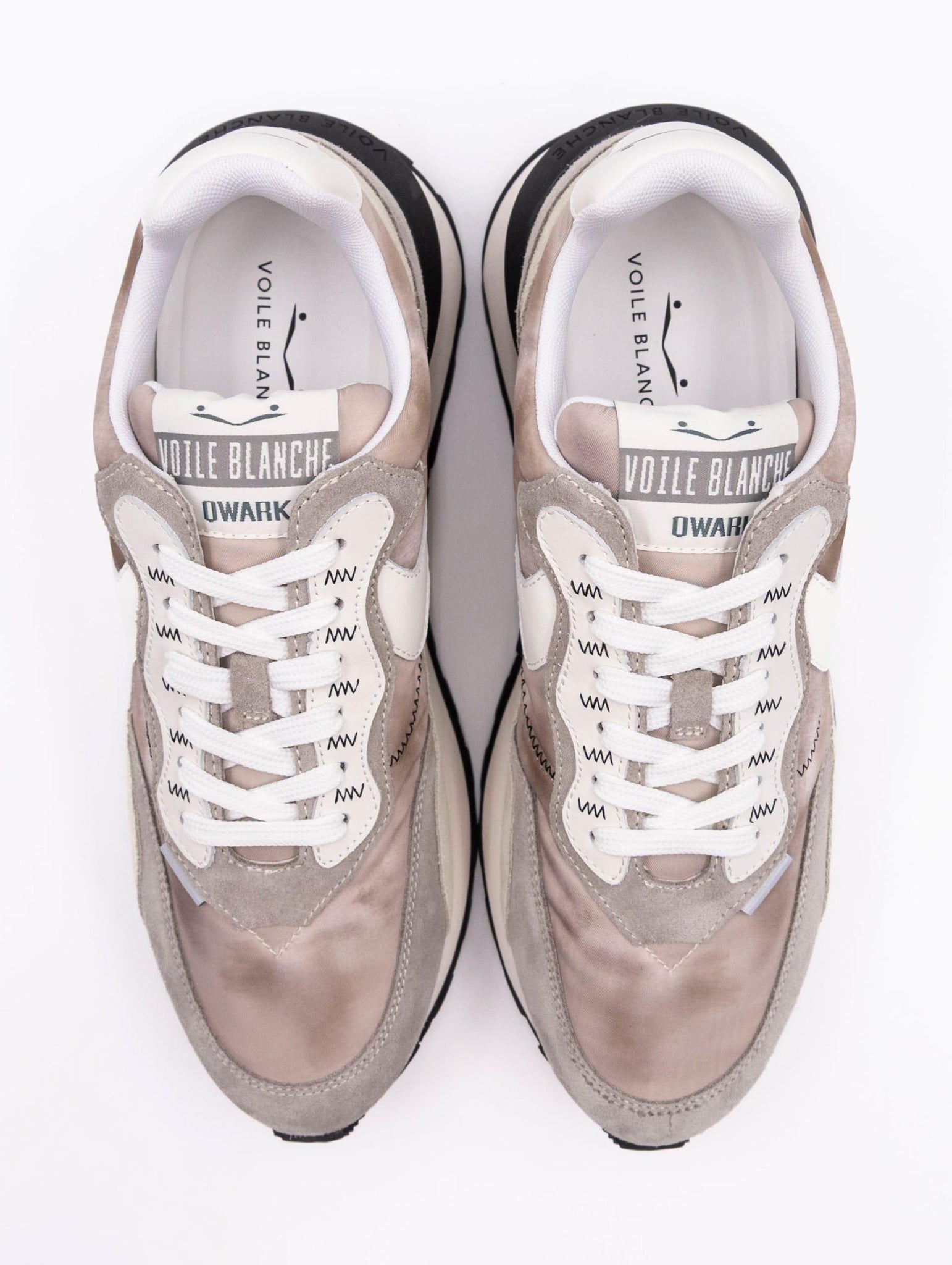 Sneakers Qwark Hype Man Voile Blanche Grigio e Beige QWARKHYPEMANSUEDE/NYLON Voile Blanche