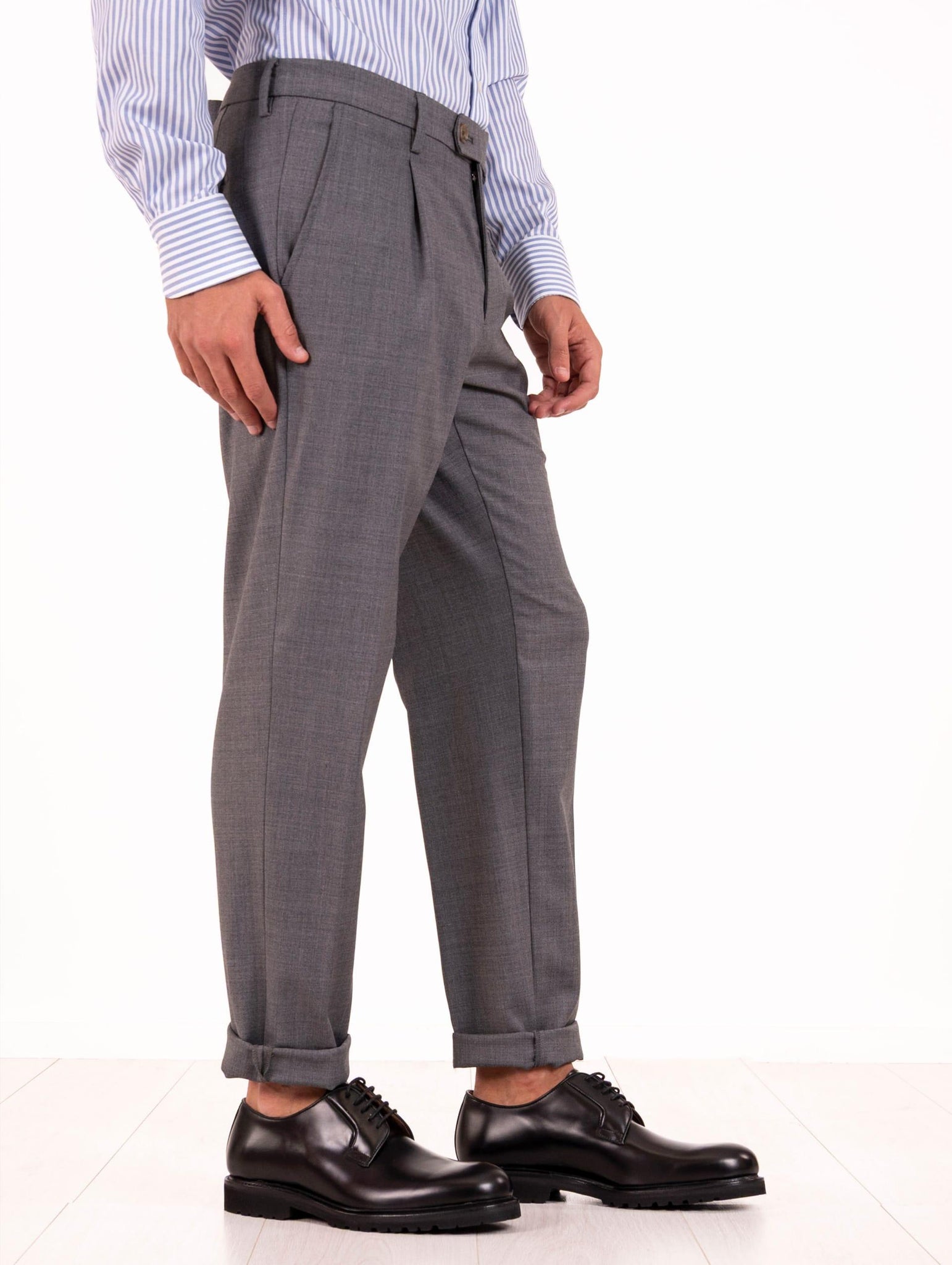 Pantalone Chino Myths in Lana Grigio Melange 25WM19L10634 Myths