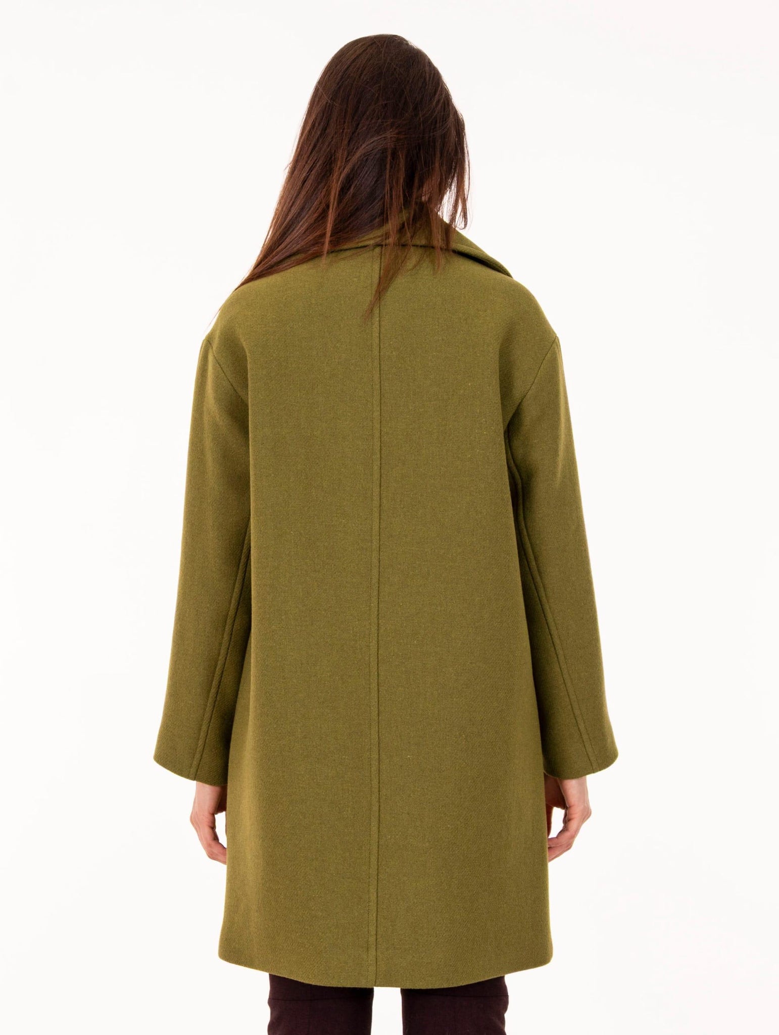 Cappotto Doppio Petto Alpha Studio in Twill di Lana Pistacchio AD-4710N2006 Alpha Studio