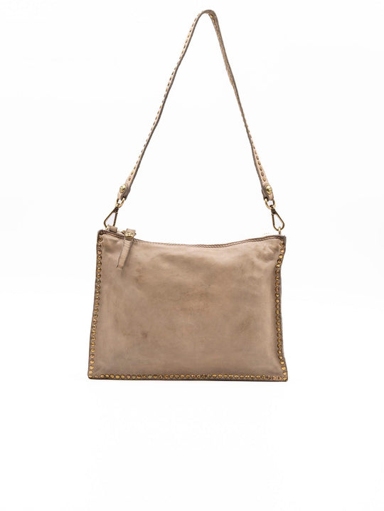 Borsa Kura Campomaggi con Tracolla e Borchie in Pelle Ghiaccio