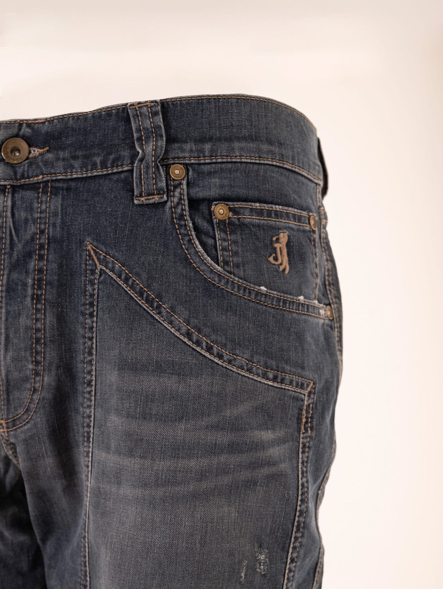 Jeans Jeckerson in Cotone con Rotture Denim Scuro