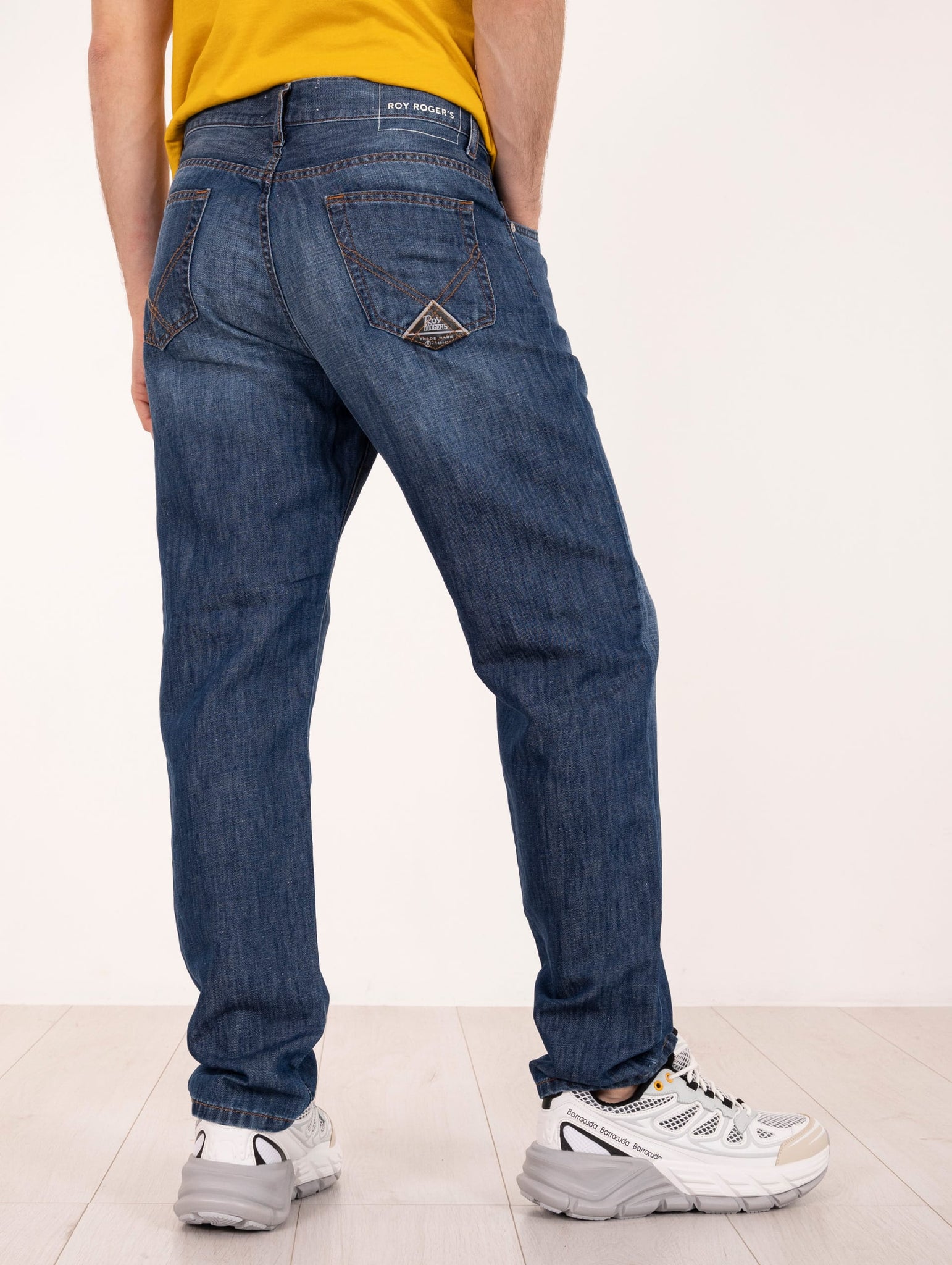 Jeans Roy Roger's Donald in Cotone e Lino Denim Medio