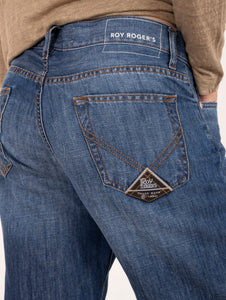 Jeans Roy Roger's Donald in Cotone e Lino Denim Medio