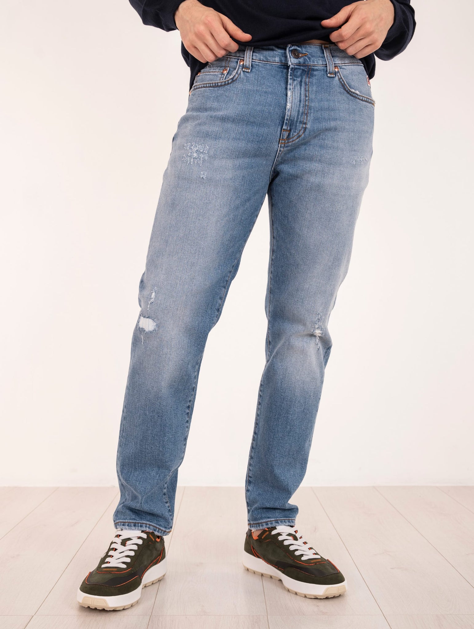 Jeans Roy Roger's Pepper in Cotone Denim Chiaro