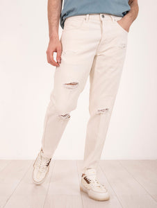 Jeans Seoul Don The Fuller con Rotture in Cotone Organico Burro