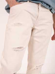 Jeans Seoul Don The Fuller con Rotture in Cotone Organico Burro