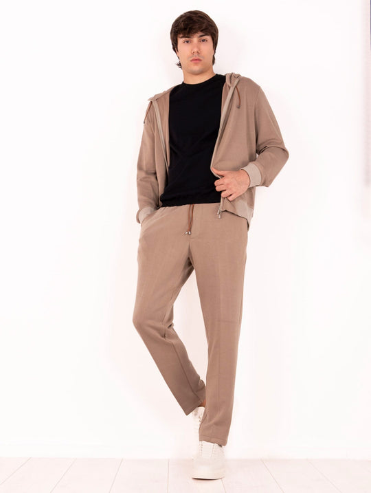 Jogger Chic Devore in Viscosa Beige