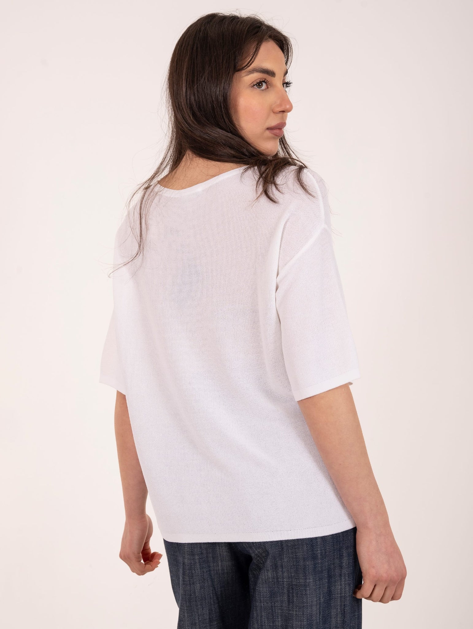 Maglia Anneclaire in Viscosa Bianco