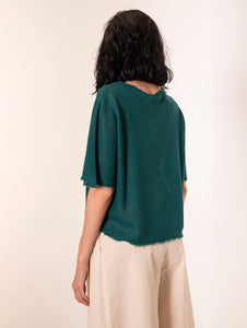 Maglia Base in Lino e Cotone Verde