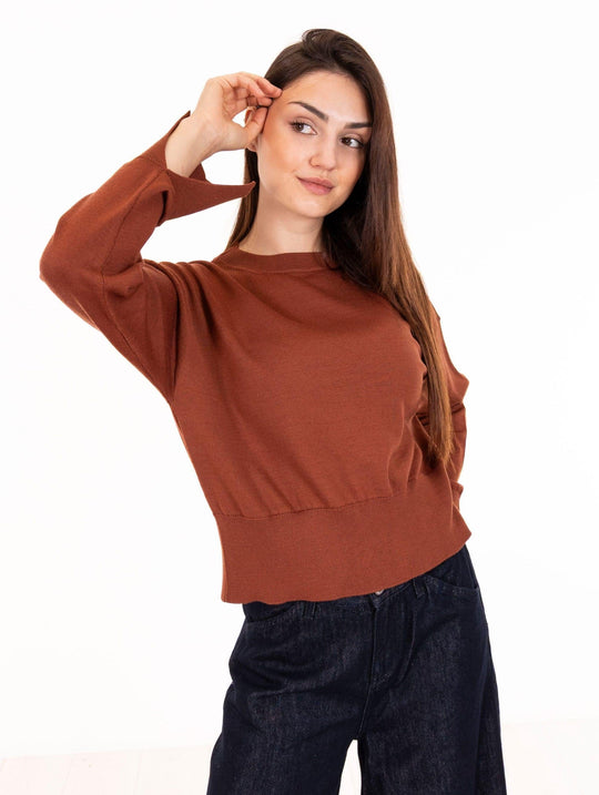 Daniele Fiesoli Sweater in Extrafine Merino Wool Tobacco
