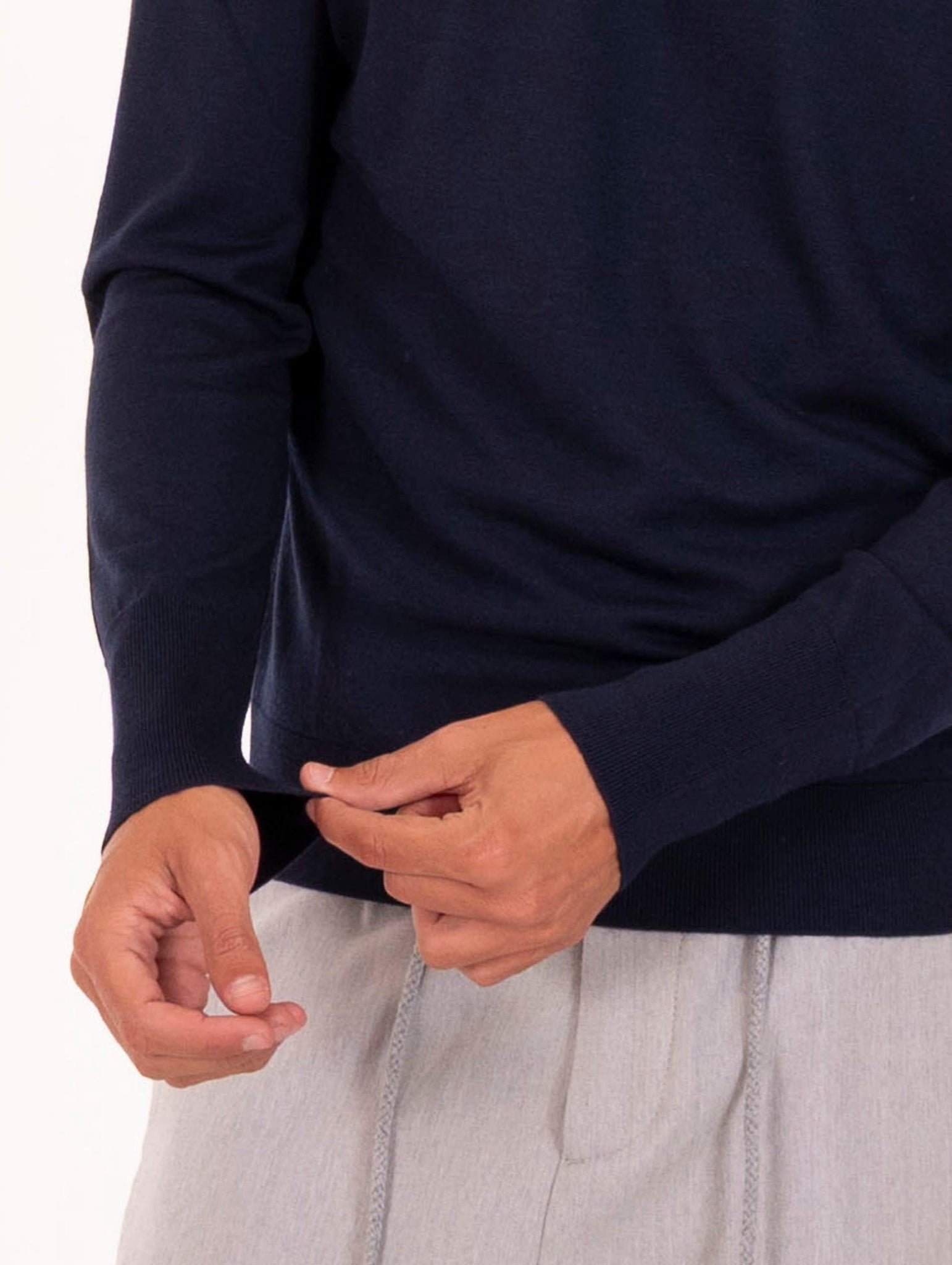 Maglia Eleventy Milano Platinum in Lana 14 Micron Blu