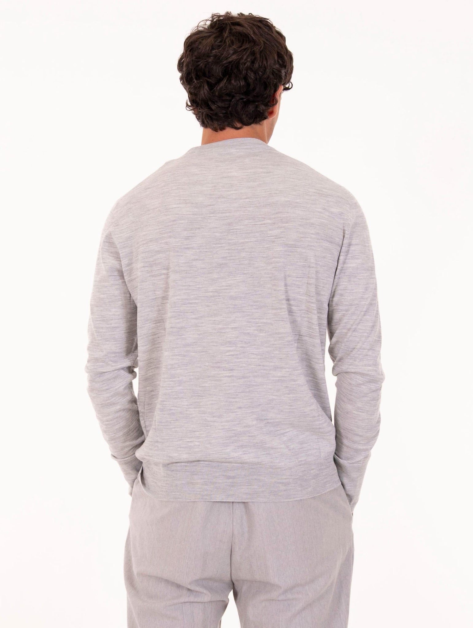 Maglia Eleventy Milano Platinum in Lana 14 Micron Grigio Melange